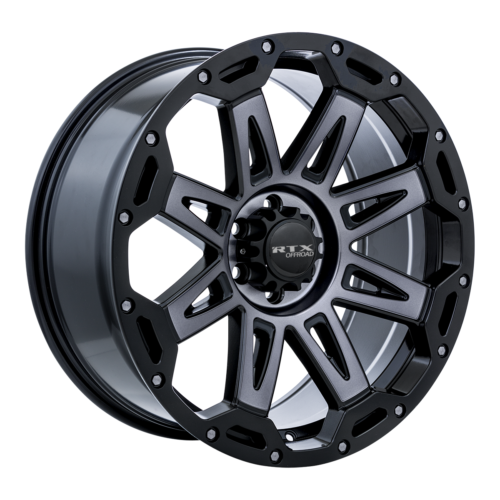 RTX Gobi Noir satin avec rayons gris satin 20×9 6×135