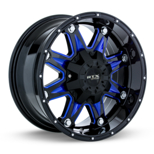 RTX Spine Noir avec rayons fraisés bleu 20x9 6x135/139.7 139.7