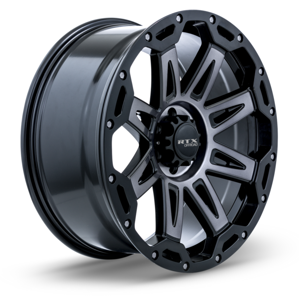 RTX Gobi Noir satin avec rayons gris satin 20x9 6x135 - Image 3