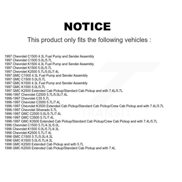 Agility Autoparts Fuel Pump Sender Assembly For Chevrolet GMC K1500 C1500 K2500 C2500 K3500 C3500 – Image 2