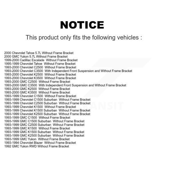 TOR Front Steering Idler Arm For Chevrolet GMC K1500 C1500 K2500 K3500 C2500 Tahoe - Image 2