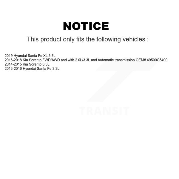 Kugel Front Left CV Axle Shaft For Kia Sorento Hyundai Santa Fe XL NCV-HY37072 - Image 2