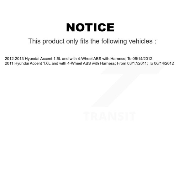 Mpulse Rear Right ABS Wheel Speed Sensor For Hyundai Accent 1.6L with 4-Wheel – Image 2