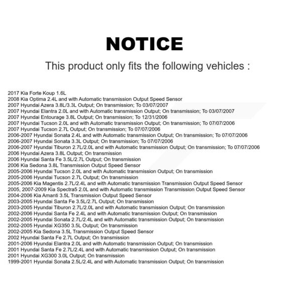Mpulse Vehicle Speed Sensor For Hyundai Elantra Tucson Sonata Santa Fe Kia Tiburon Koup – Image 2